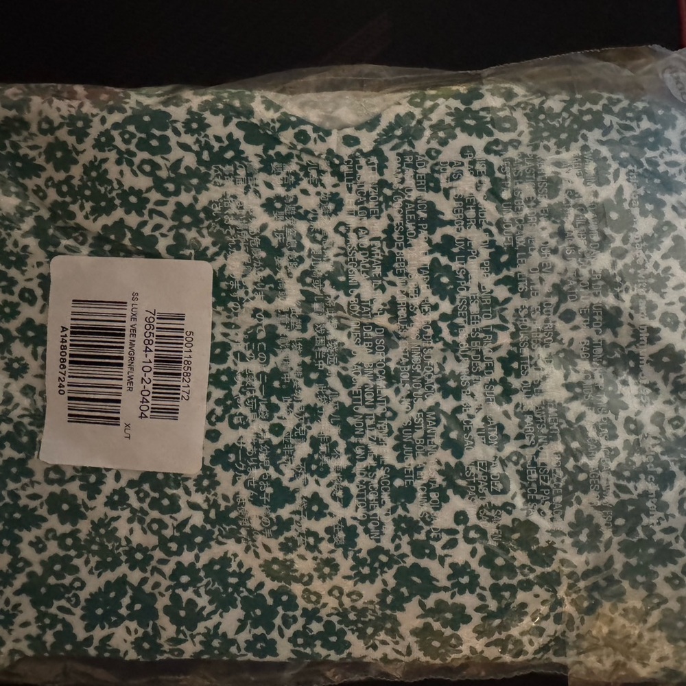 Old Navy Teal and Cream Floral Top - Picture 4 of 4